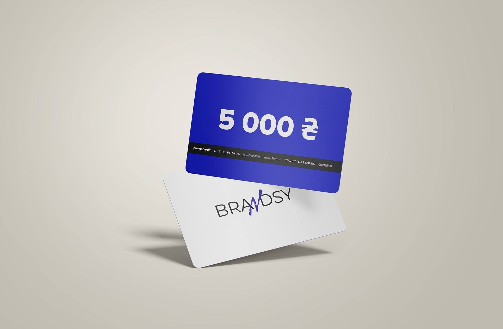 Подарунковий сертифікат Brandsy на 5 000 ₴ з логотипами шести марок