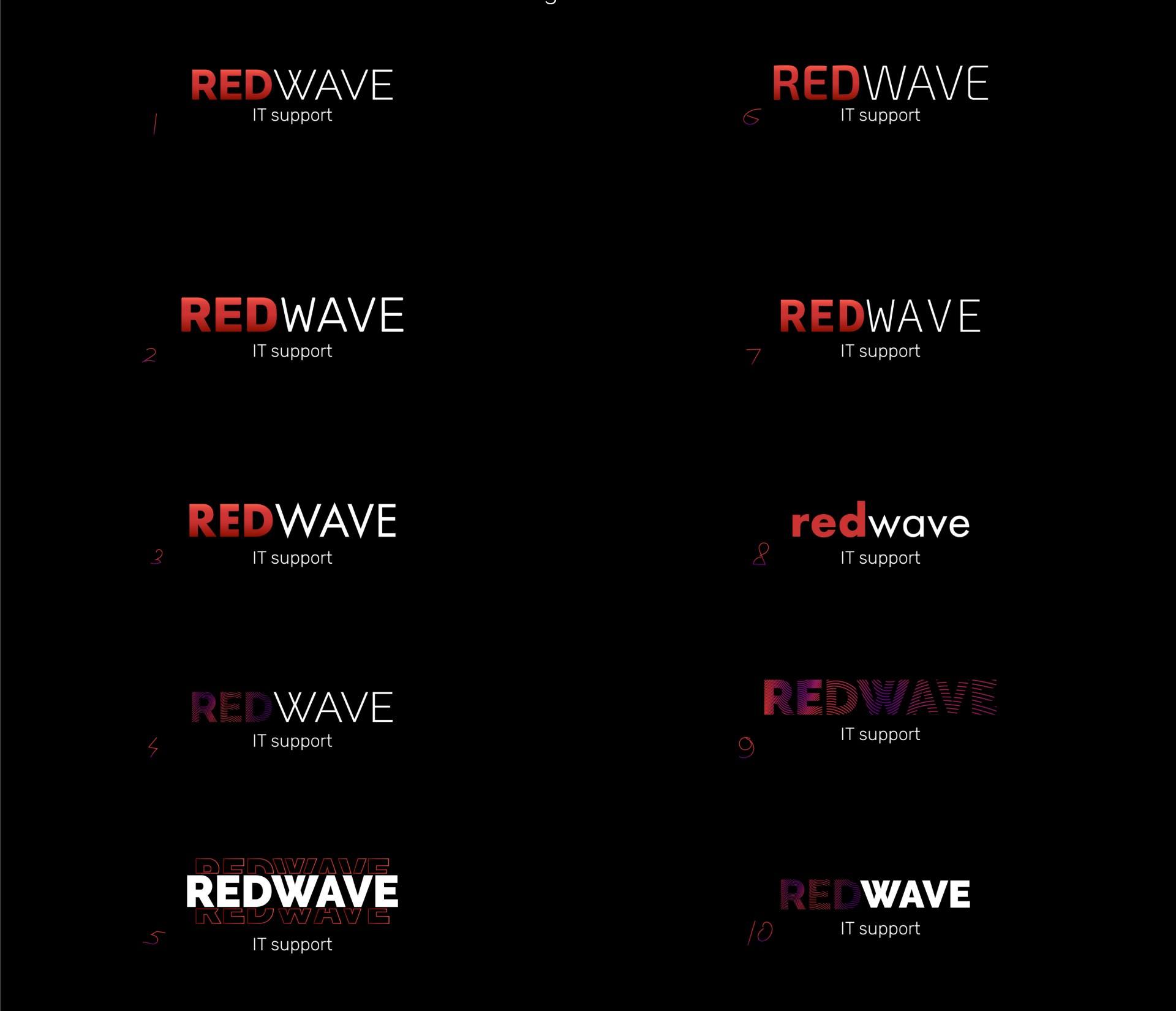 Десять ітерацій логотипа Red Wave