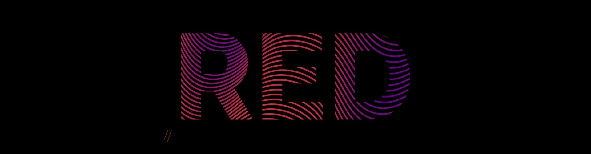 Леттеринг RED, зібраний з ліній хвилі