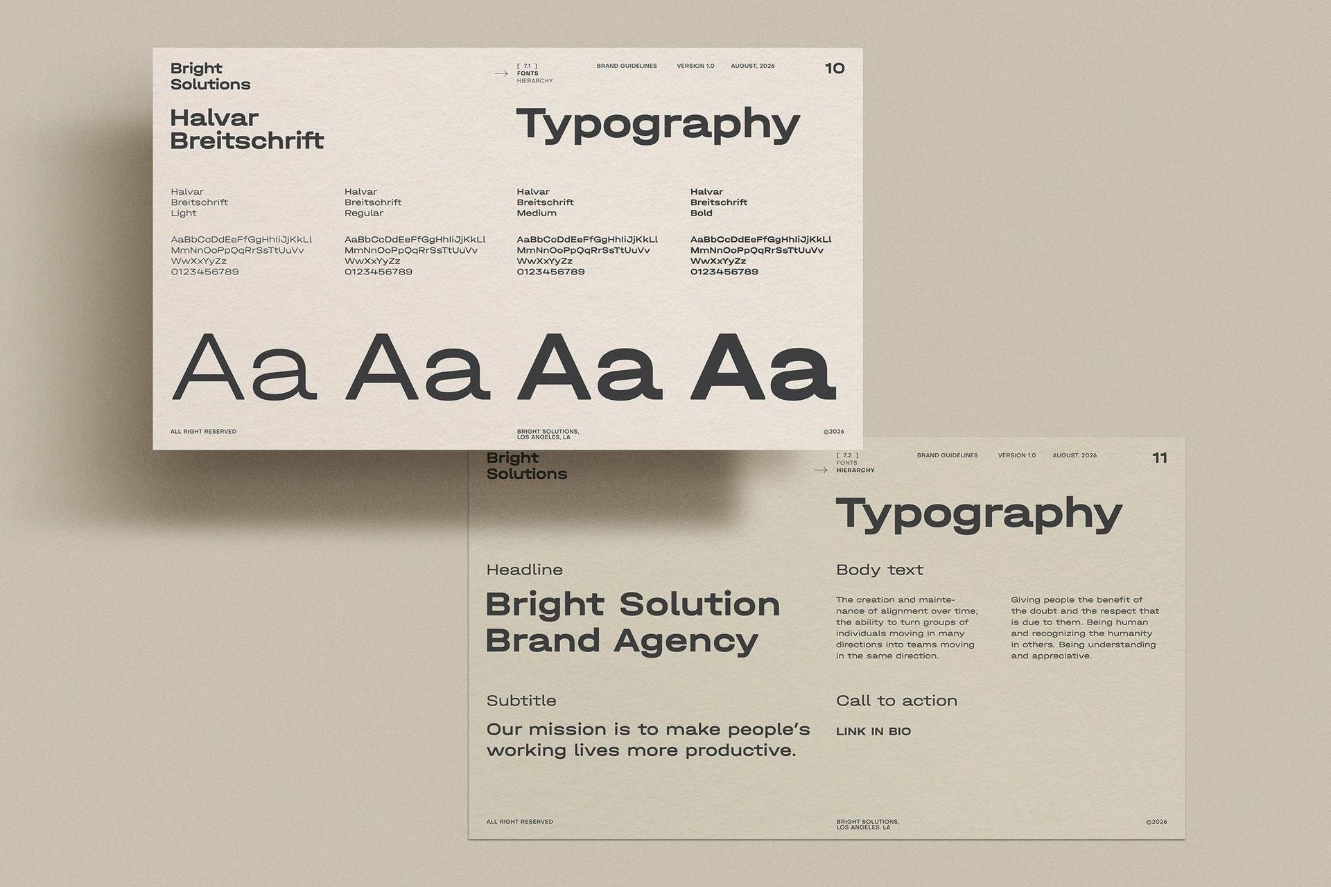 Сторінки типографіки: Halvar Breitschrift Light, Regular, Medium, Bold та ієрархія