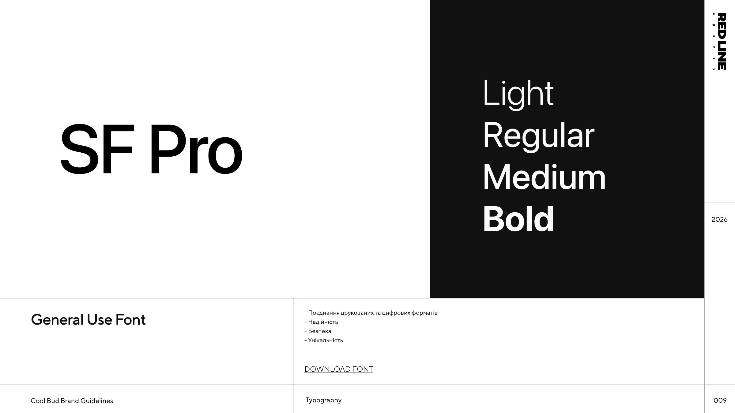 Шрифт SF Pro: Light, Regular, Medium, Bold на чорному