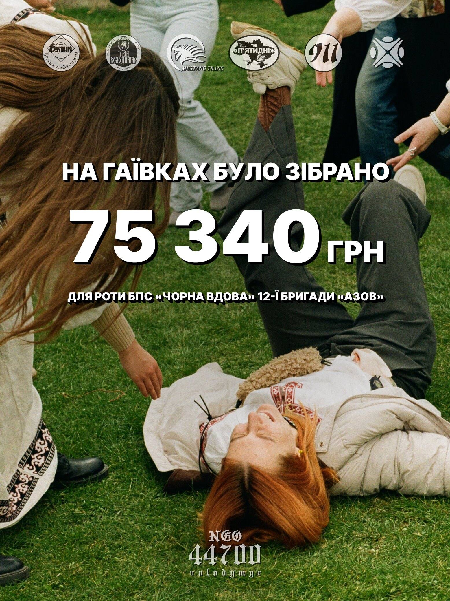 Пост-звіт: на гаївках було зібрано 75 340 грн, фон — плівкове фото дівчини на траві