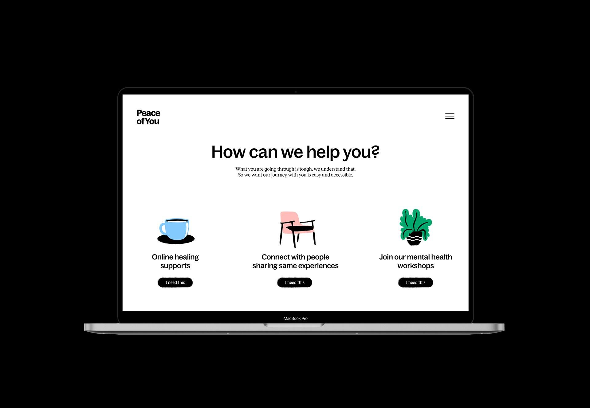 Сайт на ноутбуці: «How can we help you?»